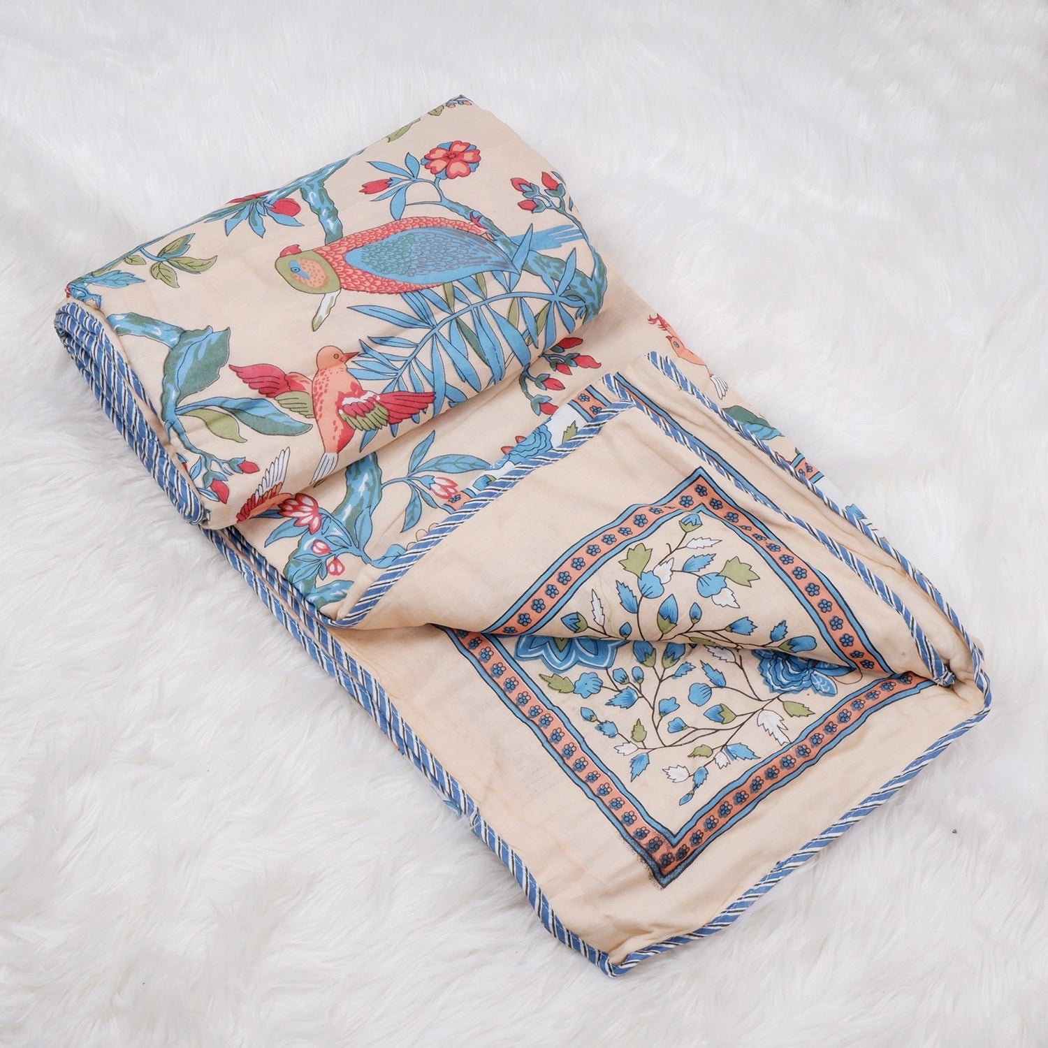 Jaipuri Dohar AC Blanket | 100% Mulmul Cotton | Block Print | Double Bed - Sanam